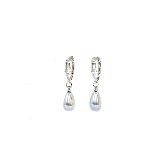 Huggie Hoop Pearl Earrings