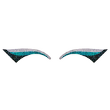 Teal, Silver, & Black Wing Glitter Eye Sticker - ADULT
