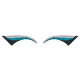 Teal, Silver, & Black Wing Glitter Eye Sticker