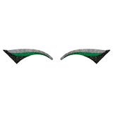 Green, Silver & Black Wing Glitter Eye Sticker - ADULT