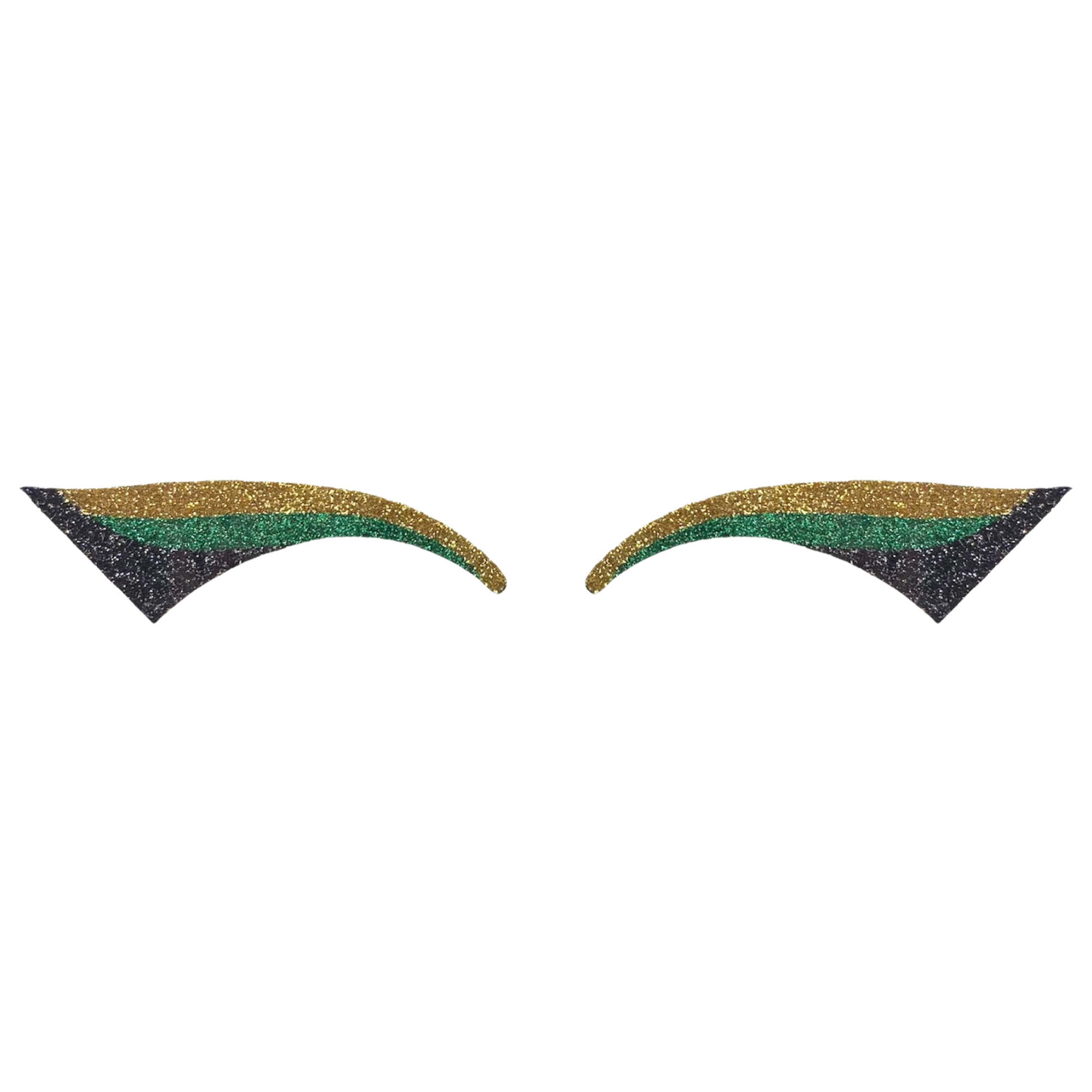 Gold, Green, & Black Wing Glitter Eye Sticker