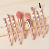 8-Piece Pink Mini Travel Brush Set