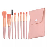 8-Piece Pink Mini Travel Brush Set