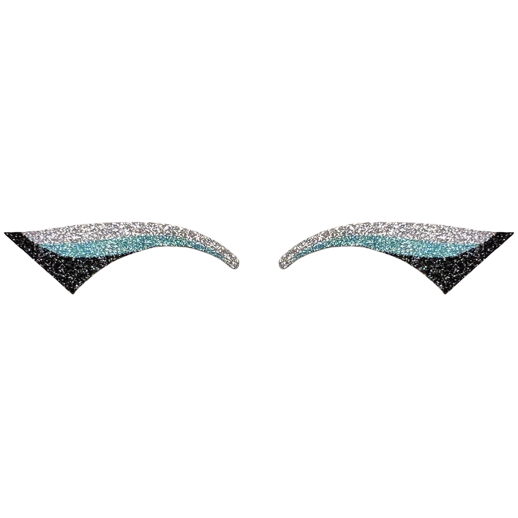 Silver, Light Blue, & Black Wing Glitter Eye Sticker