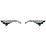 Silver, Light Blue, & Black Wing Glitter Eye Sticker