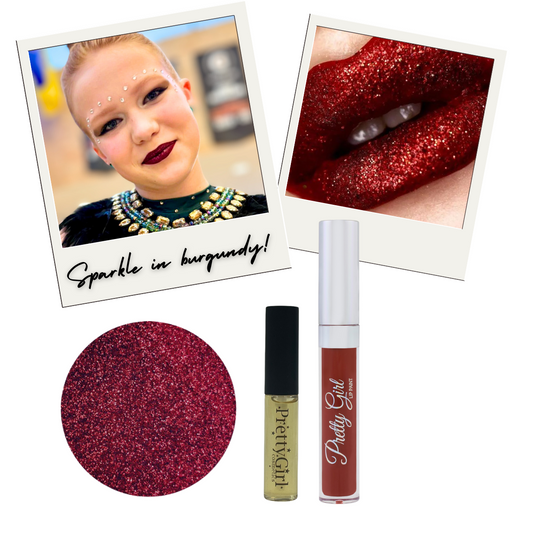 Burgundy Glitter Lip Kit