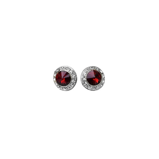 18mm Celestial Button Color Earrings - Silver Plate