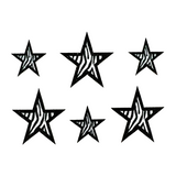 Black Zebra Star Stickers