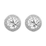 Round Crystal Stud Earrings