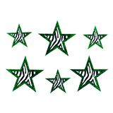 Dark Green Zebra Star Stickers