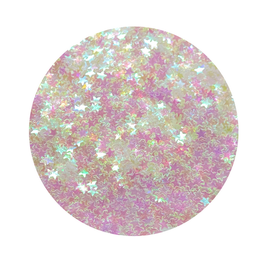 Holographic Pink Stars - Glitter Shapes