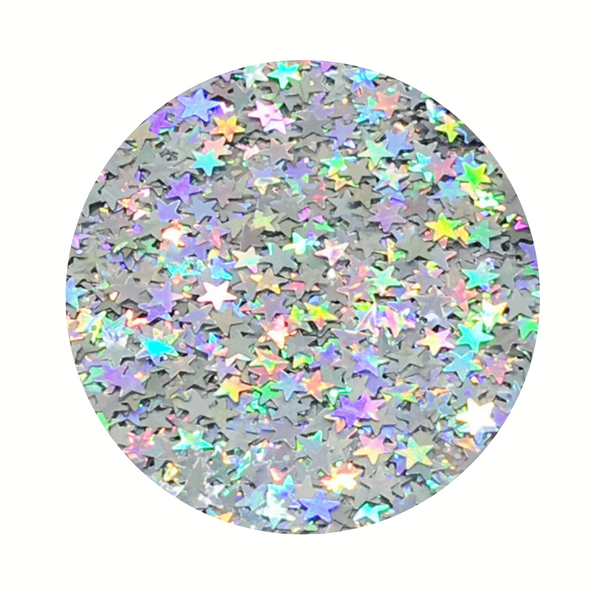 Light Green Holographic Star Glitter 3mm