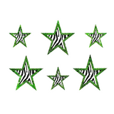 Lime Green Zebra Star Stickers