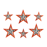 Orange Zebra Star Stickers