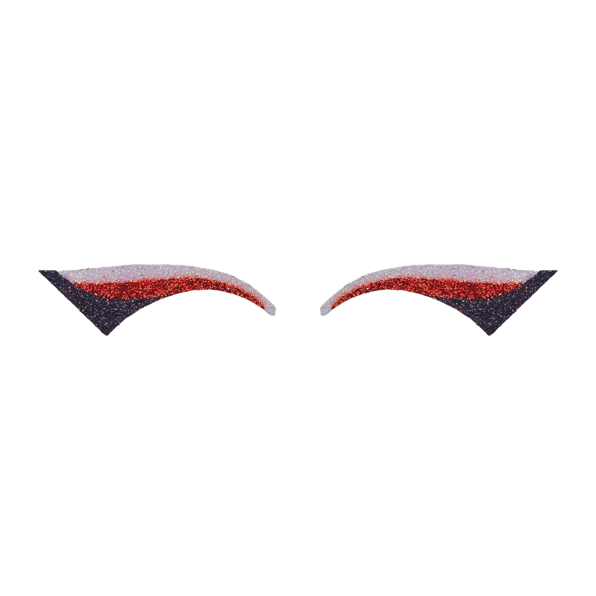 White, Red, & Black Wing Glitter Eye Sticker