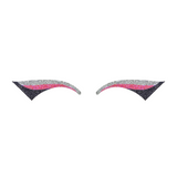 Silver, Neon Pink, & Black Wing Glitter Eye Sticker