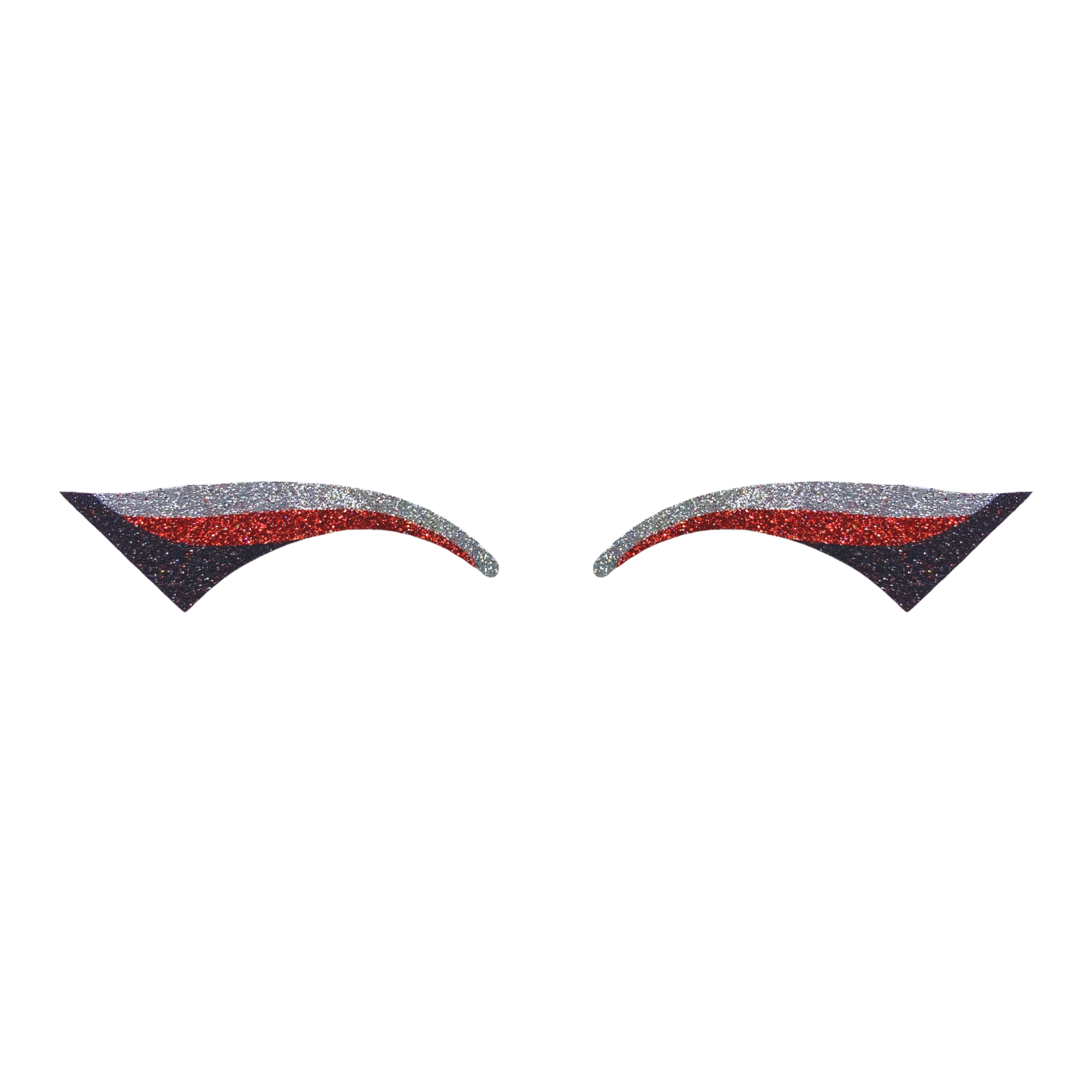 Silver, Red, & Black Wing Glitter Eye Sticker
