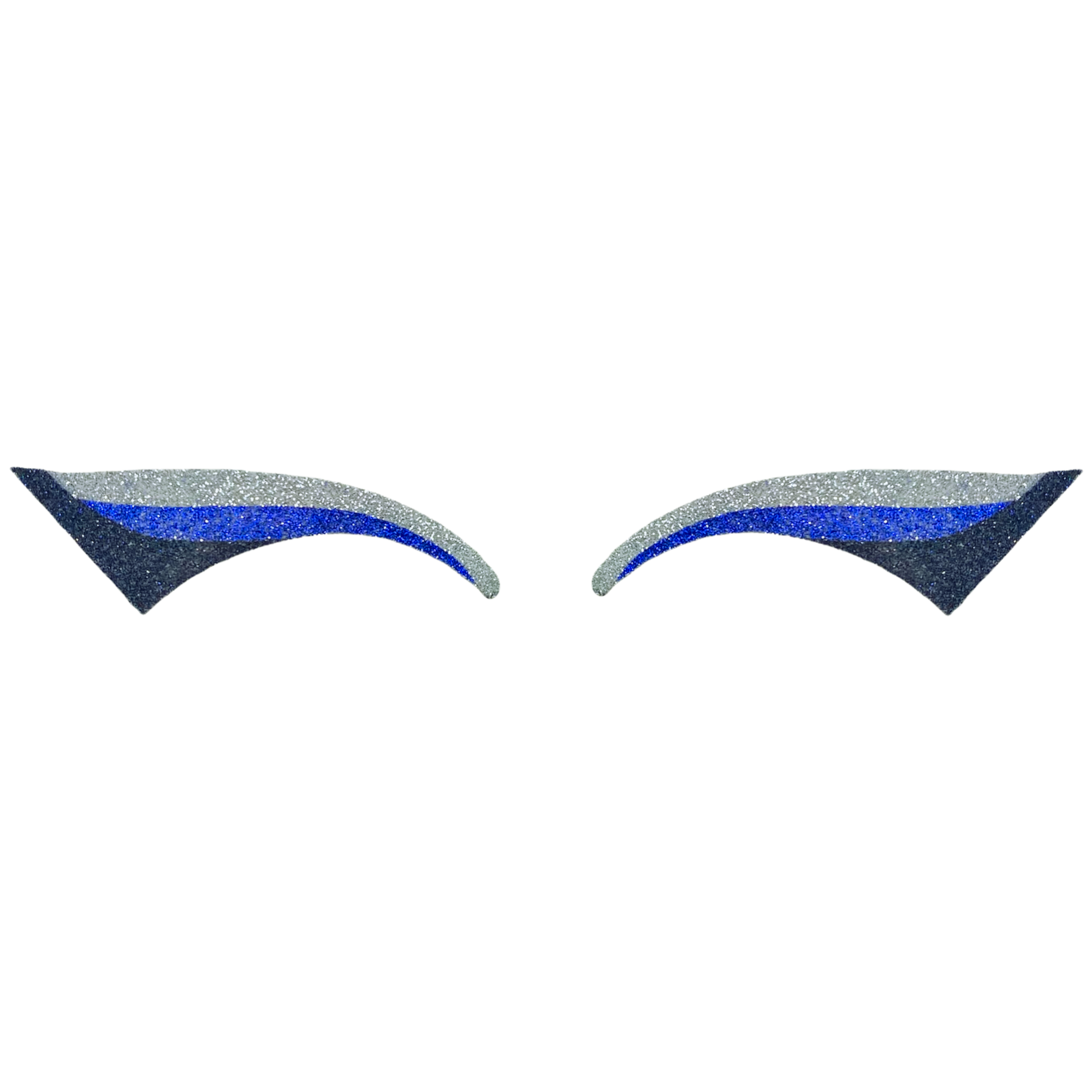 Silver, Royal Blue, & Black Wing Glitter Eye Sticker