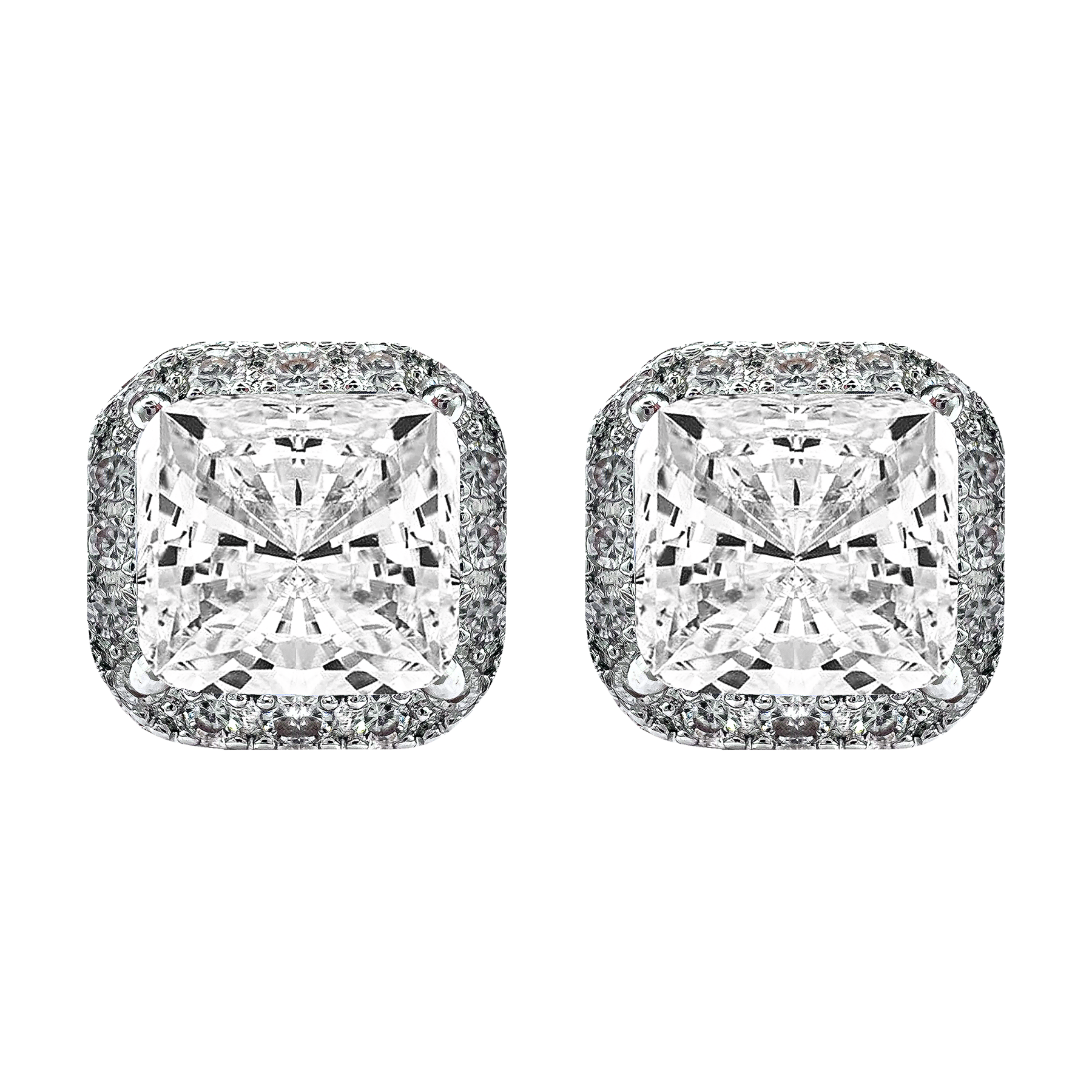 Square Crystal Stud Earrings