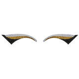 Gold, White & Black Wing Glitter Eye Sticker