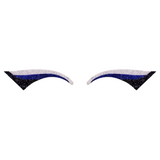 Royal Blue, White & Black Wing Glitter Eye Sticker