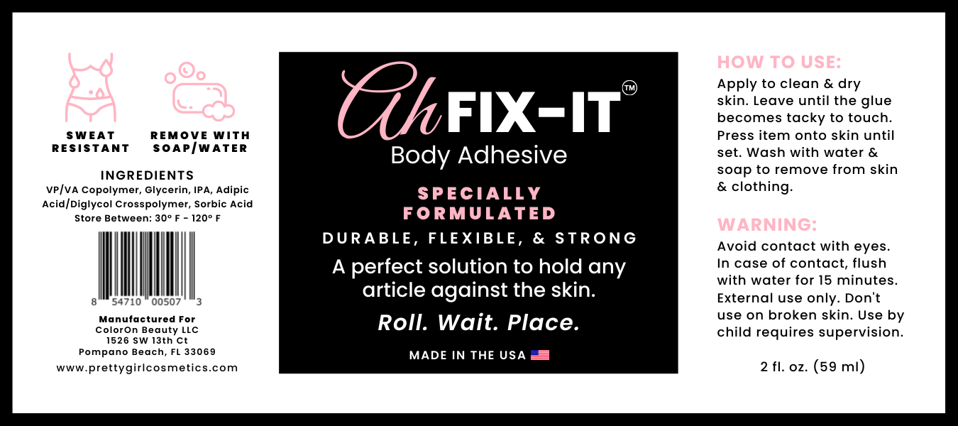 Pretty Girl Cosmetics, Ah FIX IT Roll-On Body Adhesive