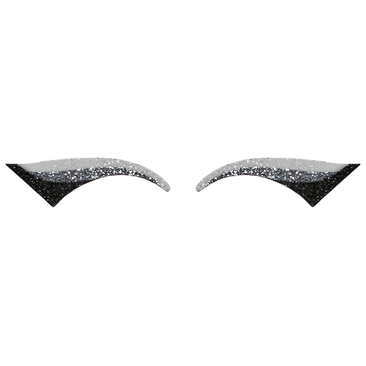 Silver, White, & Black Wing Glitter Eye Sticker - ADULT