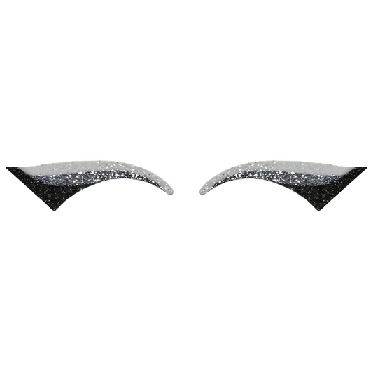 Silver, White, & Black Wing Glitter Eye Sticker