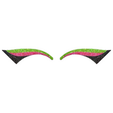 Neon Green, Neon Pink & Black Wing Glitter Eye Sticker ADULT