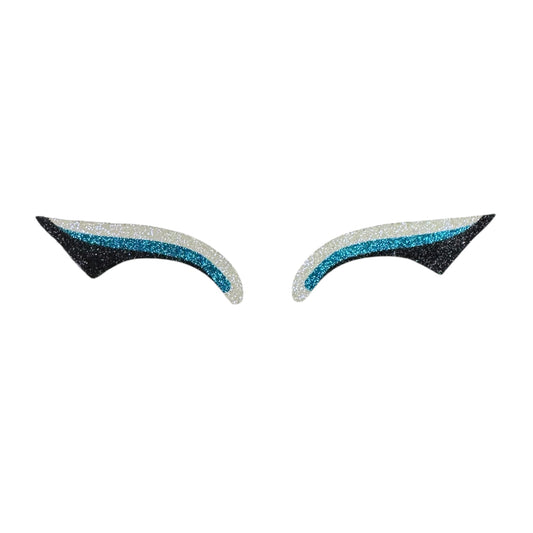 Teal, White , & Black Wing Glitter Eye Sticker - ADULT