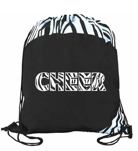 Zebra Cheer Drawstring Bag