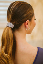 Rhinestone Encrusted Silver Metal Ponytail Cuff 11