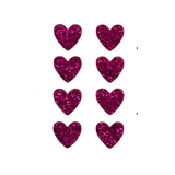 Small Mini Glitter Pink Heart Stickers
