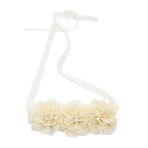 Floral Chiffon Satin Ribbon Tie