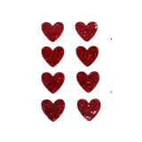 Small Mini Glitter Red Heart Stickers