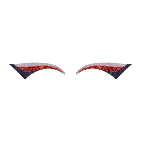 White, Red, & Black Wing Glitter Eye Sticker