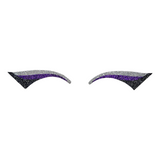 Dark Purple, Silver & Black Wing Glitter Eye Sticker - ADULT
