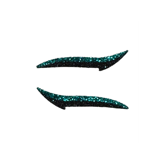 Teal & Black Glitter Eyeliner Sticker