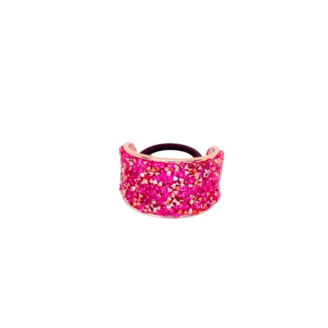 Rhinestone Encrusted Gold Metal Ponytail Cuff