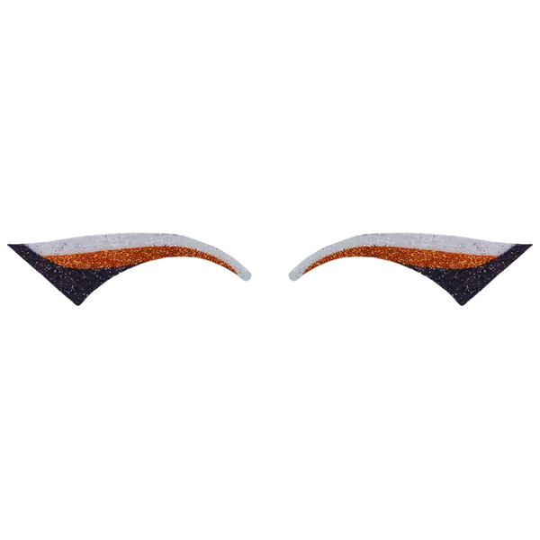 White, Orange, & Black Wing Glitter Eye Sticker