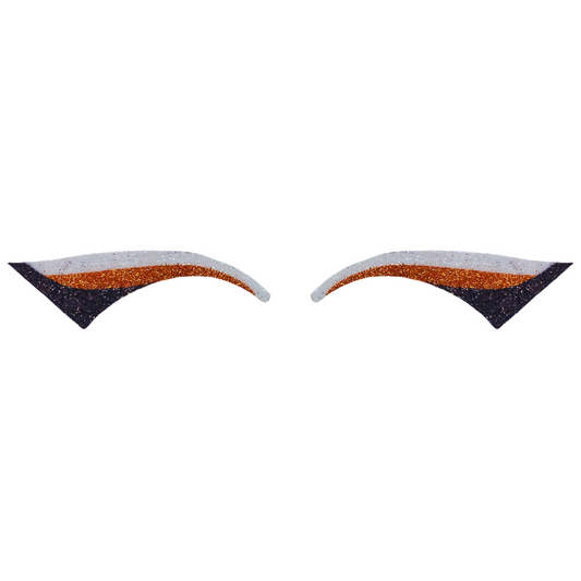 White, Orange, & Black Wing Glitter Eye Sticker