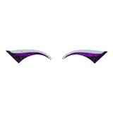 Dark Purple, White & Black Wing Glitter Eye Sticker - ADULT