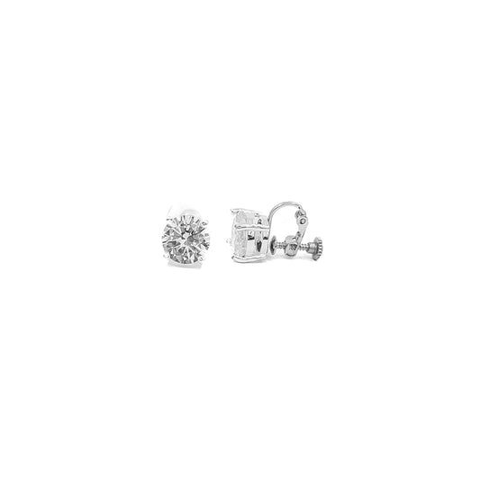 10mm Cubic Zirconia Solitaire Earrings