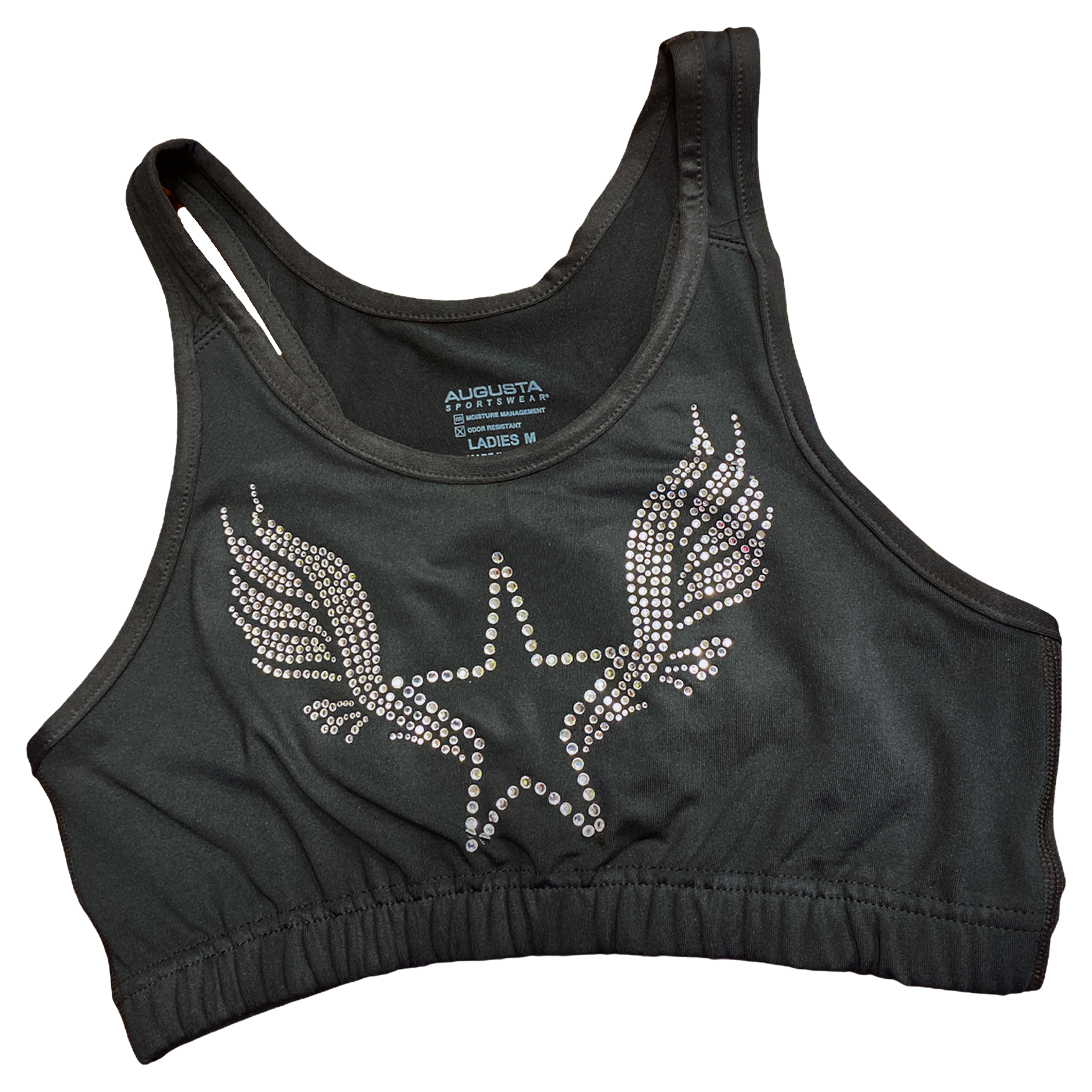Black dance top sports bra