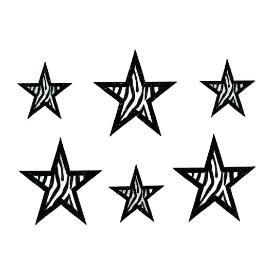 Black Zebra Star Stickers