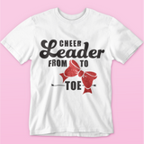 Cheerleader from bow to toe glitter tee shirt