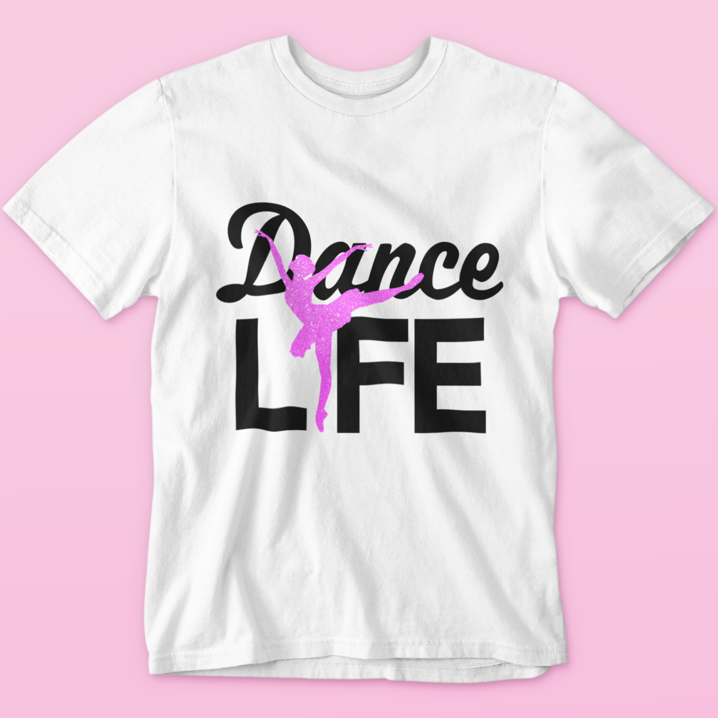 Dance life glitter tee shirt