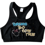 “Dreams Do Come True” Rhinestone Cheerleading Sports Bra