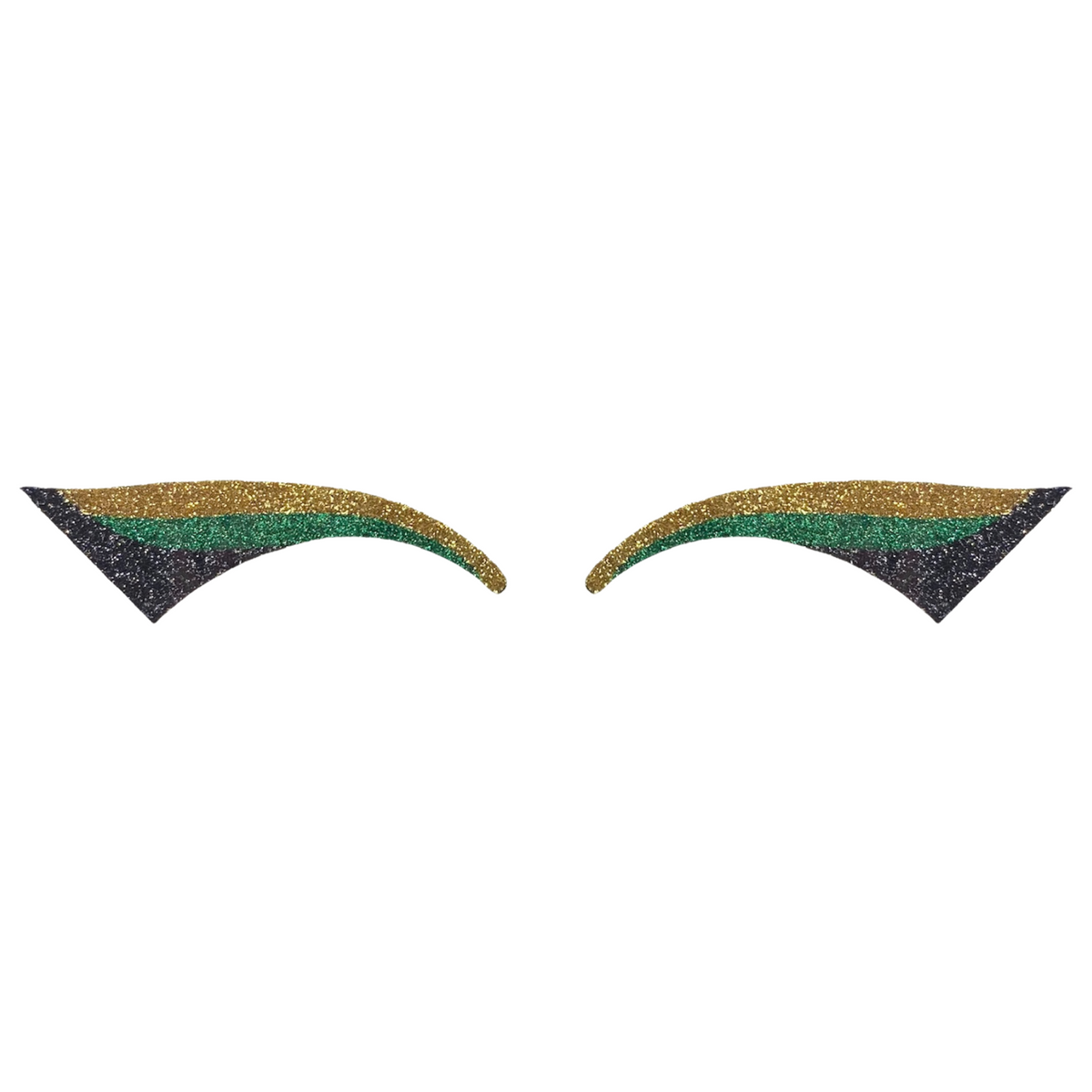 Gold, Green, & Black Wing Glitter Eye Sticker