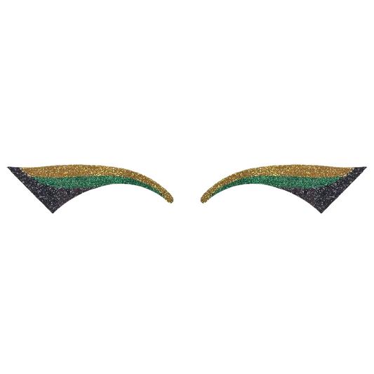 Gold, Green, & Black Wing Glitter Eye Sticker